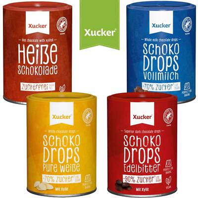 Xucker Schoko Drops (37,75  /kg) mit Xylit und Heiße Schoki / Trinkschokolade