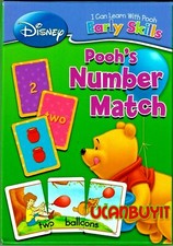 36pc Pooh's NUMBER MATCH Learning Flash Cards w/Bonus Collector Cards Ages 3 