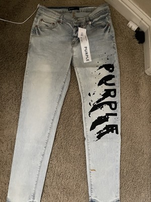 Purple Brand Jeans P001 Flocked Painted Wordmark | eBay