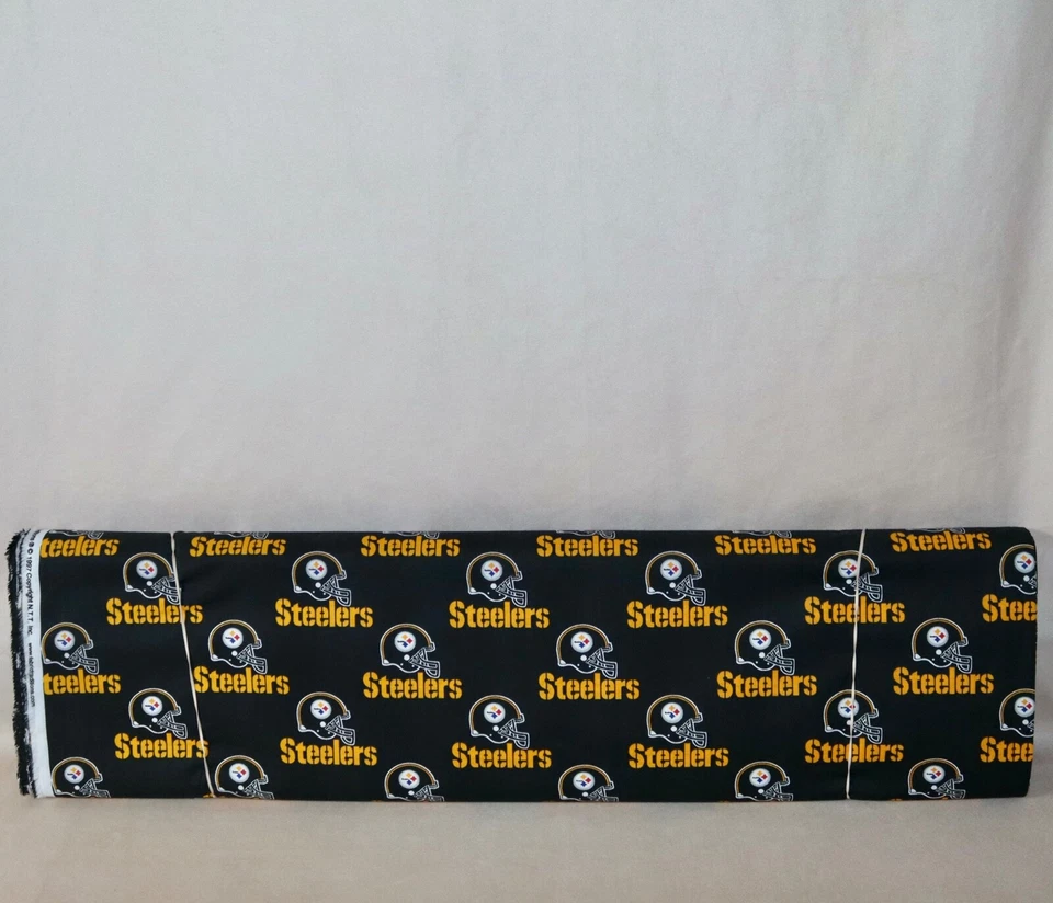 Capacete Pittsburgh Steelers logotipo padrão tecido de algodão NFL 1/4 jarda 9” X 58” novo - Imagem 2 de 4