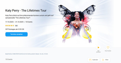 2 Tickets,  Mittelrang Sitzplatz   - Katy Perry - Hannover - 17.10.2025