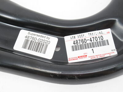 Genuine OEM Toyota 48760-02020 Passenger RH Rear Trailing Arm Assy