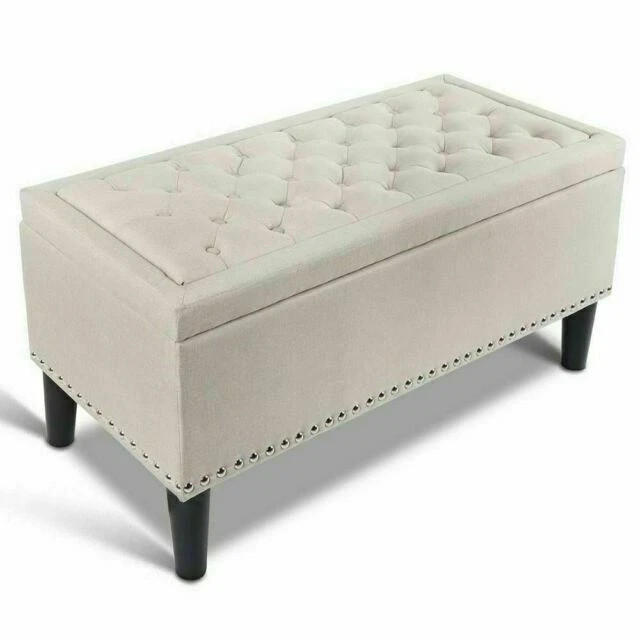 Artiss Fabric Storage Ottoman - Taupe