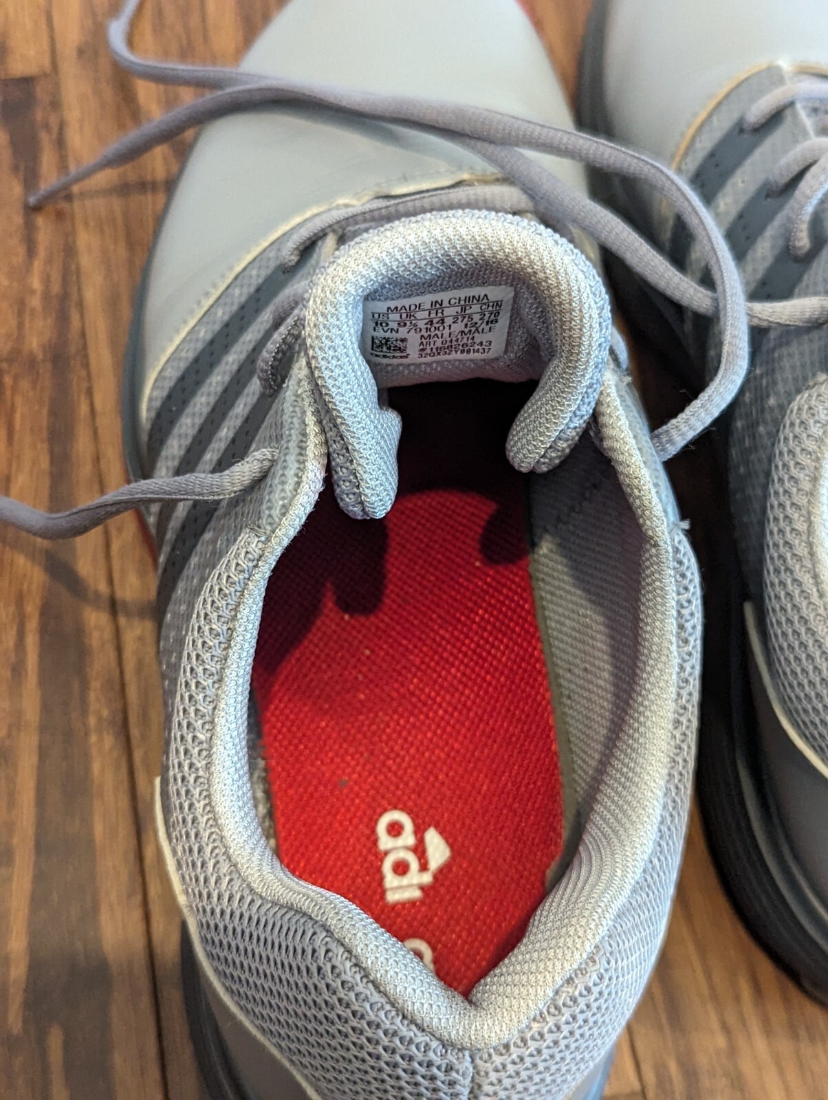 Adidas Shoes Mens Size 10 Bounce Traxion Golf Sneakers Gray Red Faux