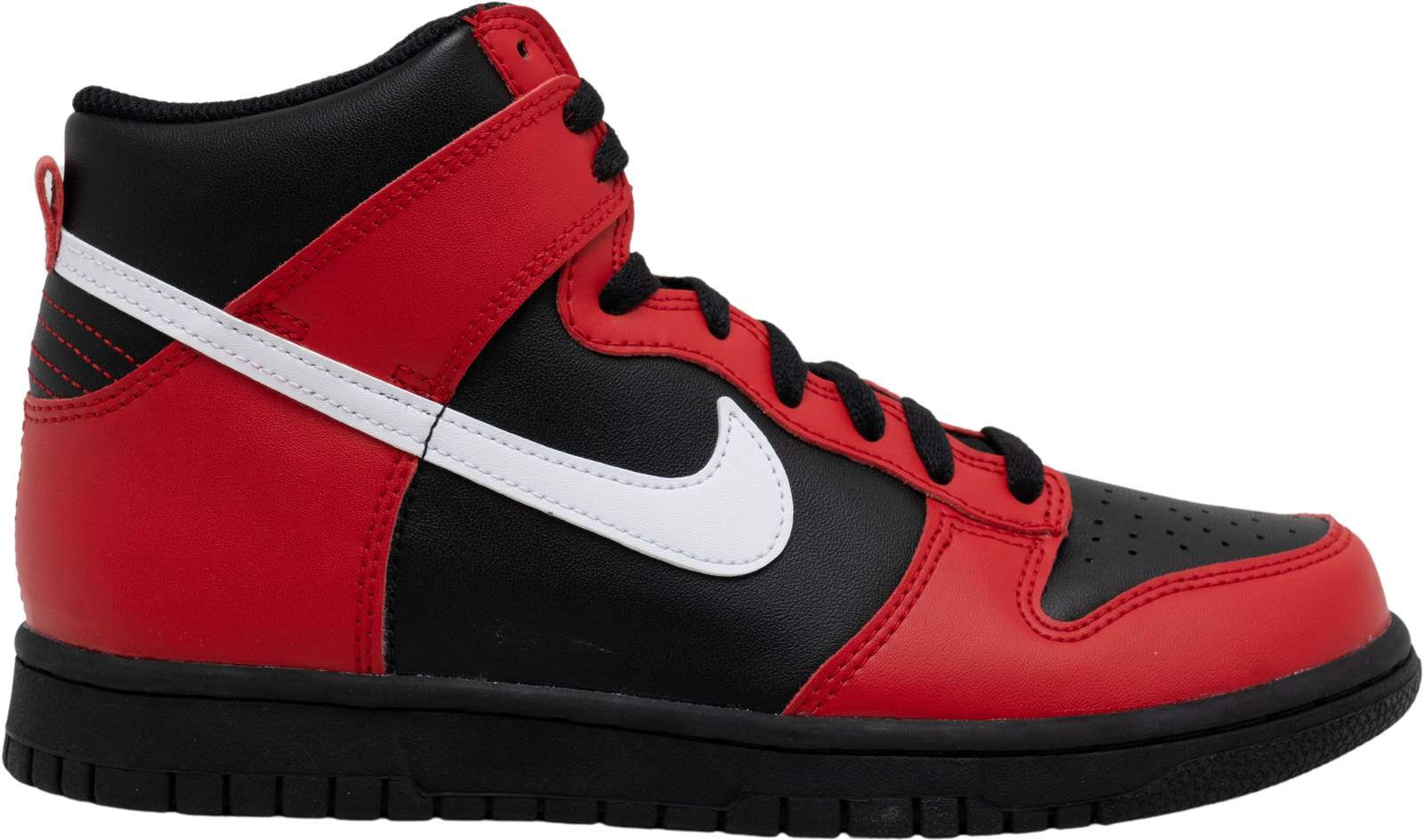 Size 7 (GS) - Nike Dunk High Black University Red for sale online