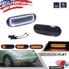 Smoke Led Turn Signal Light Kit For 1998-2005 Vw Beetle Front Left Right Sides