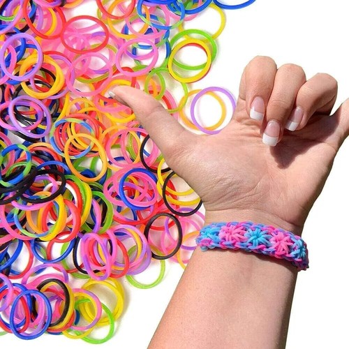 NEU WEBSTUHLBÄNDER VERSCHIEDENE ARMBANDHERSTELLUNG MEHRFARBIG 600-15000 GUMMI ZUM DIY KINDER - Bild 10 von 48