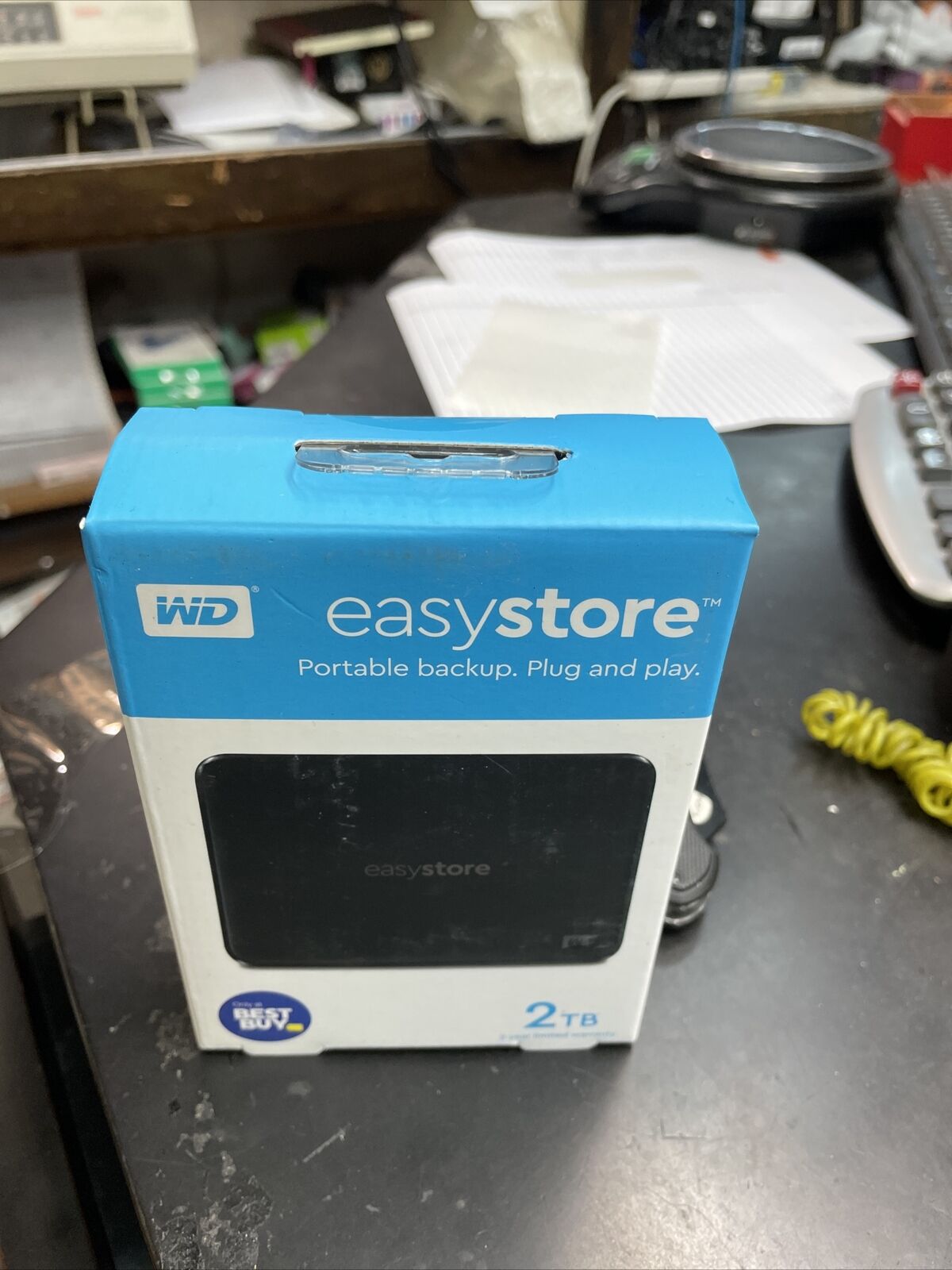 WD Easystore External USB 3.0 Portable 2TB Hard Drive - Black WDBKUZ0020BBK-WESN