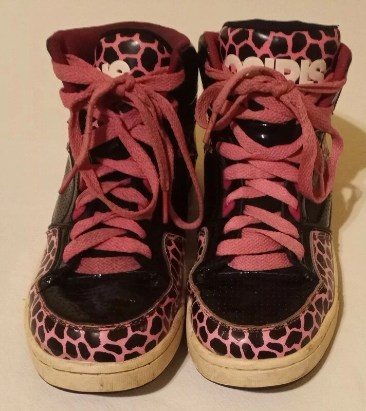 Osiris Skate Skateboard Hightop Shoes Pink Animal Print Crooklyn Kid Girls 6