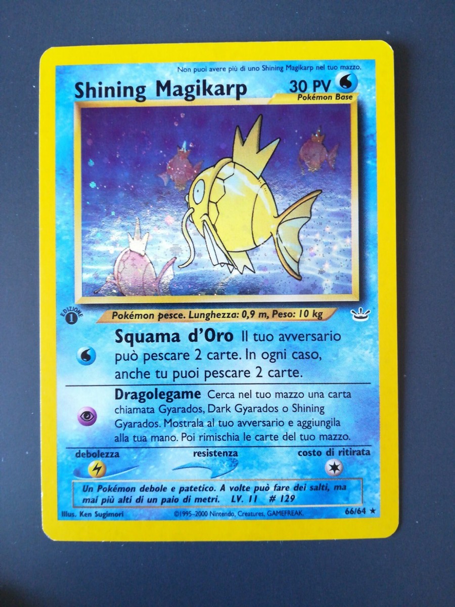 ポケモンカードゲーム Shining Magikarp 1st Ed Pokemon #66 Shining magikarp 1a Edizione 66/64 quasi perfetto | eBay