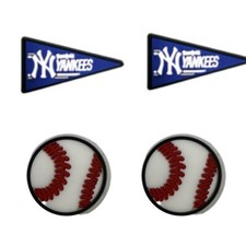MLB New York Yankees Baseball Team For Crocs Shoe Charms Jibbitz - 4 Pieces