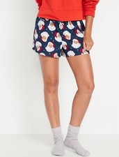 Old Navy Women  s Size XXL  Flannel Pajama Shorts 2.5" Inseam NWT .. Santa