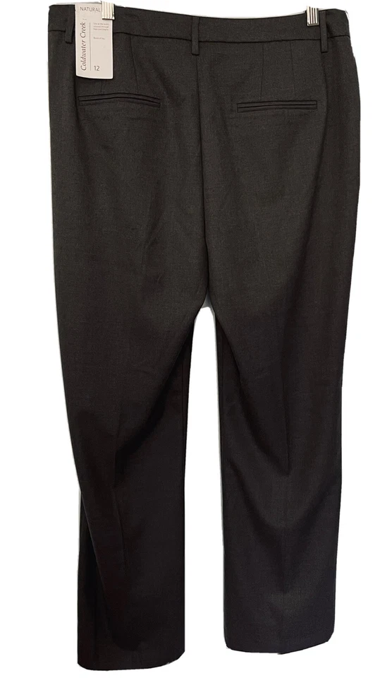 NWT $80 Coldwater Creek Natural Fit Gray Whisper Flannel Trouser Pants Size 12 - Image 3 of 4