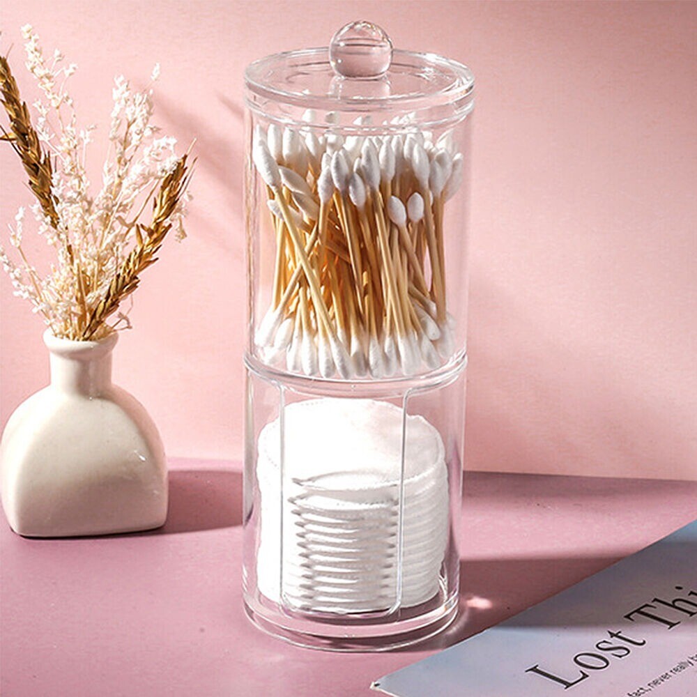 Bathroom Cotton Wool Pad Dispenser Dental Floss Make Up Storage Holder