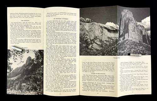 1963 Zion National Park Utah Vintage Interior Department Travel Brochure Guide - 第 3/4 張圖片