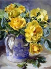 Anne Cotterill Fine Art Blank Greeting/ Birthday Card Yellow Roses Rose Flowers