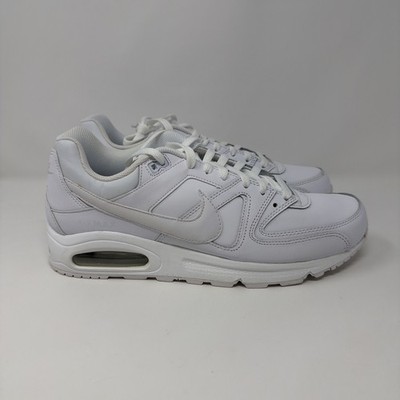 Nike Air Max Command Leather Triple White Running Shoes 749760-102 Men's Size 12