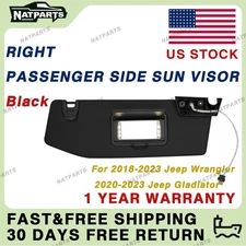 Right Sun Visor W/ Light for18-23 JeepWrangler 20-23 JeepGladiator 6CD23TX7AN