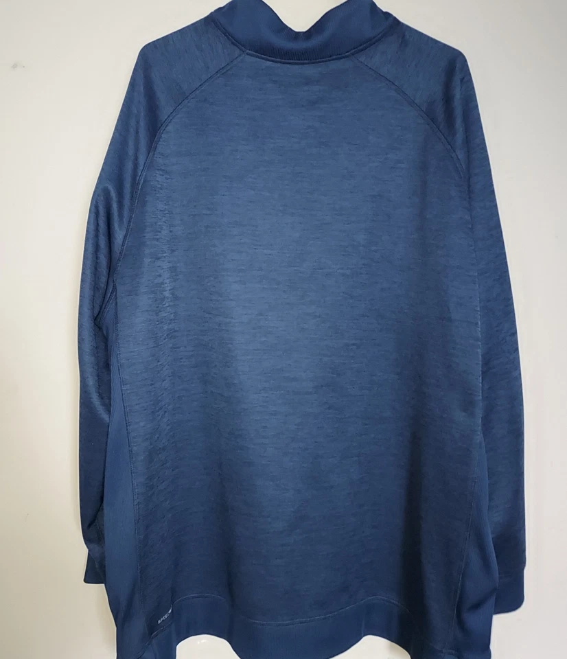 Pullover para hombre Reebok 3XL 1/4 cremallera Speedwick forrado de lana manga larga azul marino Foto 3 de 4
