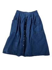 VTG Century sportswear denim snap MIDI front skirt Pockets Medium 30X30 USA Made