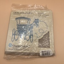 Unopened Charles Craft LINEN ACRYLIC Cross Stitch Fabric Aida 12" X 18  NOS