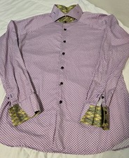 Bogosse 7 Men's Long Sleeve Button Up Dress Shirt Size Large Purple