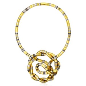 14K Gold Plated Bendable Snake Necklace, Gold Collar Necklace Statemen
