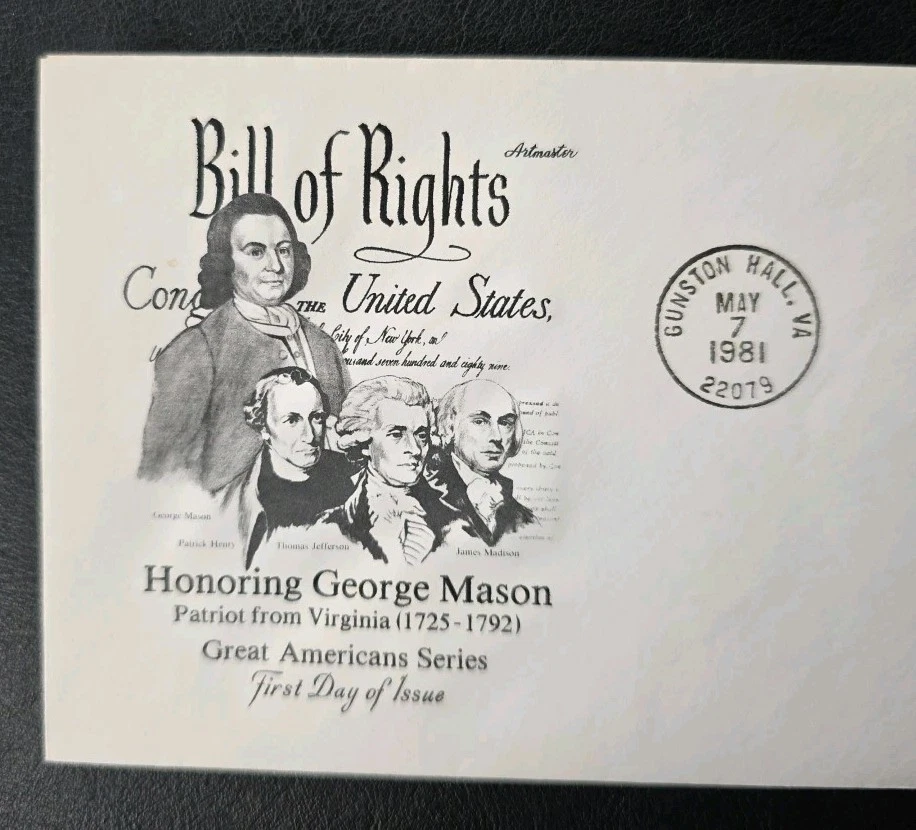US FDC # 1858 Honoring George Mason 1981. - Image 3 of 4