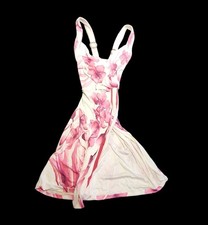 VERSACE ITALY Vintage Pink Floral Print Halter-Top Mini Dress Size 8 w/ COA