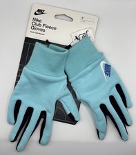 Nike Youth Boys Club Fleece Gloves Blue Black Size Small Touch Compatible