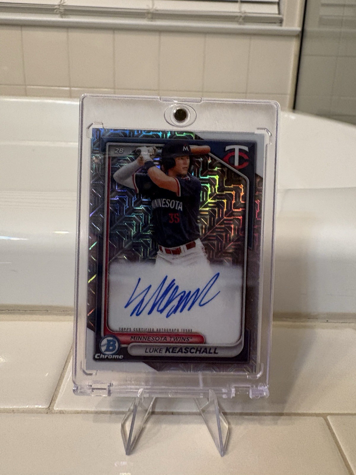 2024 Bowman Chrome Luke Keaschall Mojo Refractor Autograph Minnesota Twins 🔥