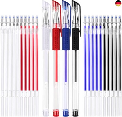 Bewudy 4er-Pack Hitze löschbare Stoffmarker mit 20 Nachfüllungen, 4 Farben, E