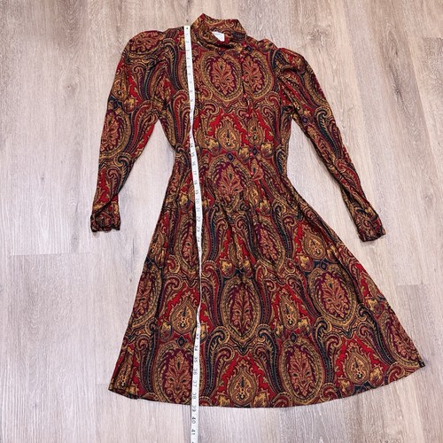 Vintage 70s 80s Bonwit Teller Dress Womens XS Paisley Academia Poet (Tag Size 4), Size 4, $113.99 - Photo 7