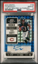 2023 ZENITH OPTIC CONTENDERS TKT RPS PREVIEW #108 TYLER SCOTT RC 16/23 PSA 10
