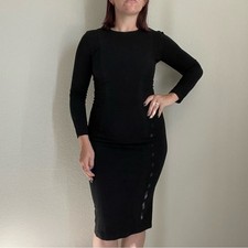 Vintage Versus by Versace Midi Black Dress Small