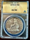 1875 -CC Trade Dollar AU55