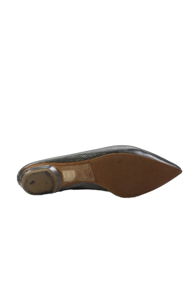 Sapatilhas de balé femininas Nicholas Kirkwood de couro biqueira pontiaguda prata tamanho 36,5 6,5 - Imagem 4 de 4