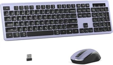 Wireless PC Laptop Keyboard and Mouse Combo Full-Size 104-Key Office Keyboard
