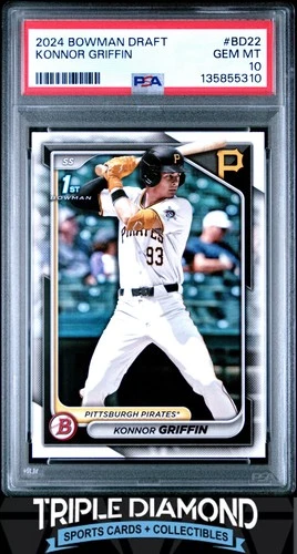2024 Bowman Draft 1st Konnor Griffin Prospect Pirates PSA 10 Gem MT BNA878
