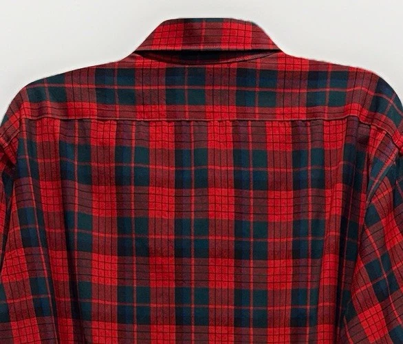 Mens Pendleton 100% Wool LS  XL  MacNicol Red Plaid Button-down Dress Shirt - Image 3 of 4