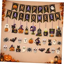 Halloween Party Happy Banner Sets for Home Happy Halloween Skeleton Ghost Set