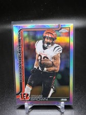 2025 Topps Chrome Football - Chase Brown Refractor (#62) Bengals 