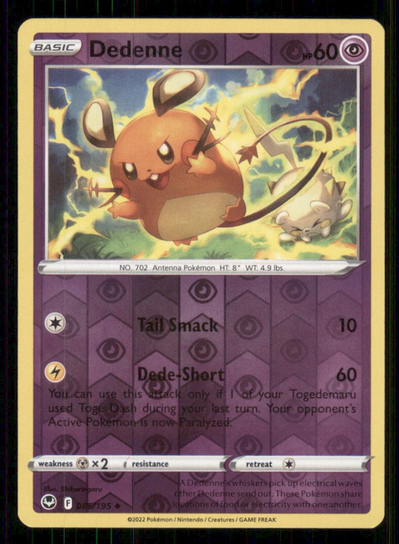 Dedenne SWSH12: Silver Tempest #085/195 Uncommon Reverse Holo Pokemon LP