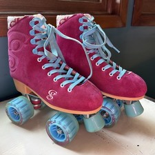 Candi Girl Suede Carlin Quad Roller Derby Skates Size 6
