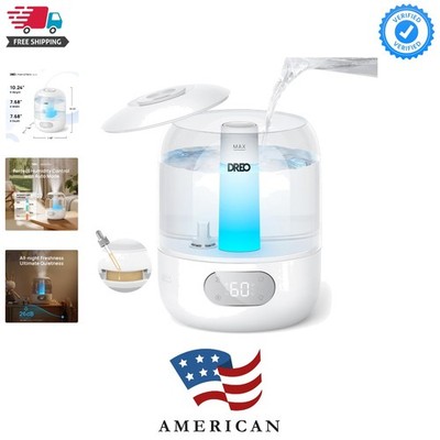 Humidifiers for Bedroom, 3L Top Fill 30H & 26dB Quiet Runtime for Large Room,...