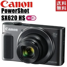 Canon SX620 HS PowerShot Black Digital Camera w/Battery, Battery charger, Strap