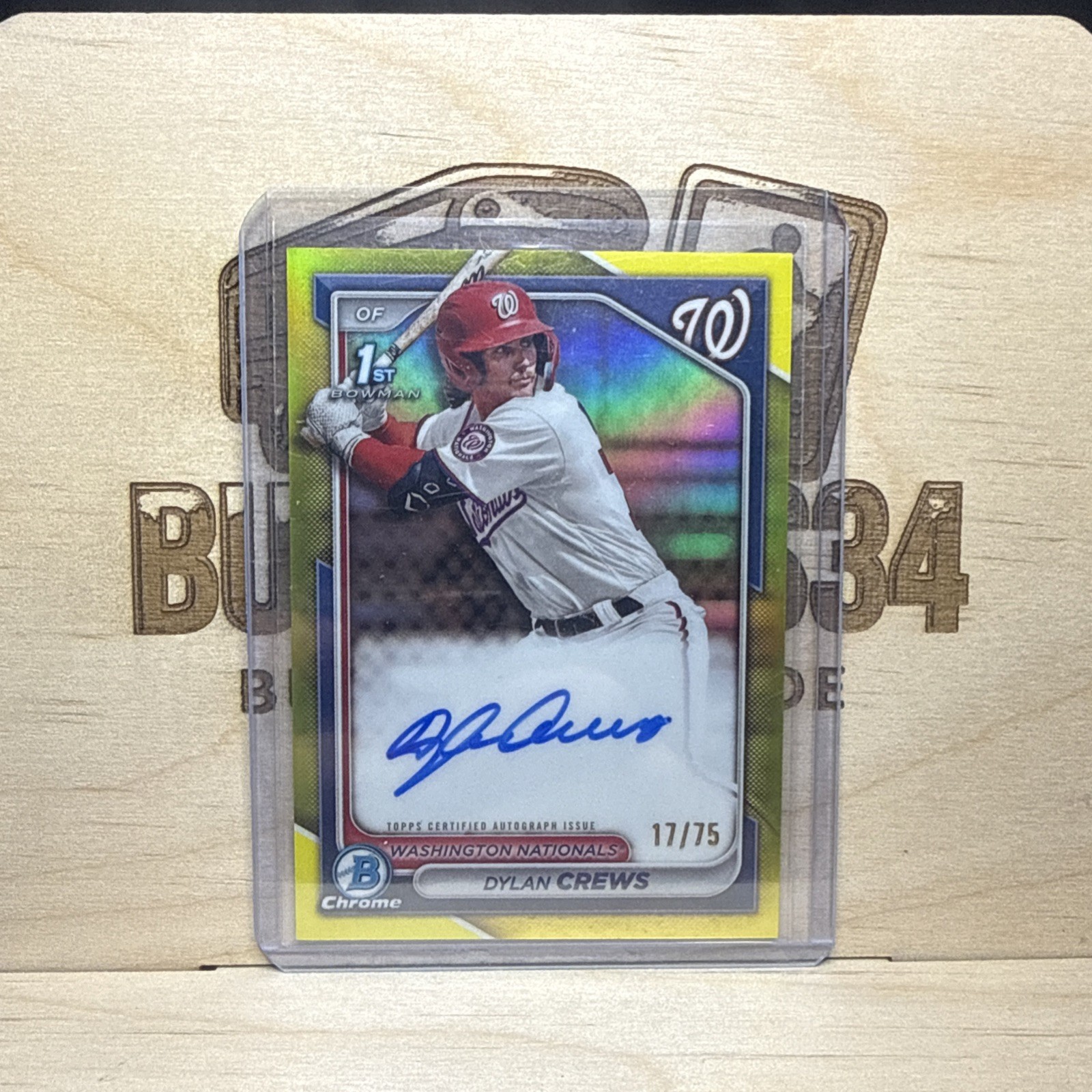 2024 Bowman Chrome Prospect Auto Dylan Crews Yellow Refractor /75 (1st)