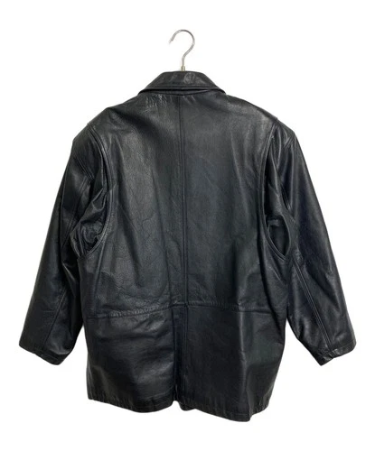 sun avenue Leather Jacket Men's Size M Black image 2