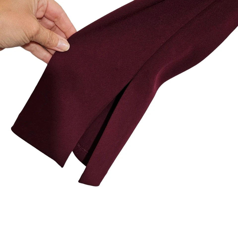 Vince Wine Mock Neck Flare Sleeve Dress Size 4 - Image 4 of 4