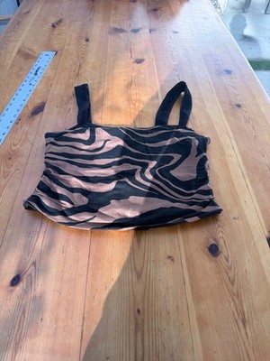 free people  leopard print silk tank top cami SZ M N10